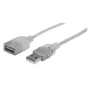 Manhattan 336314 kabel USB 1,8 m USB 2.0 USB A Srebrny Manhattan