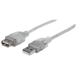 Manhattan 340496 kabel USB 3 m USB 2.0 USB A Srebrny Manhattan