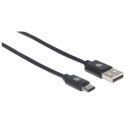 Manhattan 353298 kabel USB 1 m USB 2.0 USB C USB A Czarny Manhattan