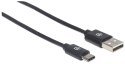 Manhattan 354936 kabel USB 3 m USB 2.0 USB C USB A Czarny Manhattan