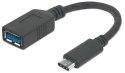 Manhattan 355285 kabel USB 0,15 m USB 3.2 Gen 1 (3.1 Gen 1) USB C USB A Czarny Manhattan