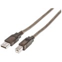 Manhattan 510424 kabel USB 11 m USB 2.0 USB A USB B Srebrny Manhattan