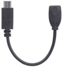 Manhattan Hi-Speed USB C, 15cm kabel USB 0,15 m USB 2.0 Micro-USB B Czarny Manhattan