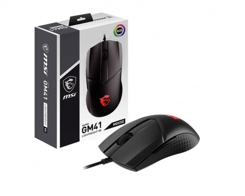 MSI Clutch GM41 Lightweight V2 myszka Oburęczny USB Typu-A Optyczny 16000 DPI MSI