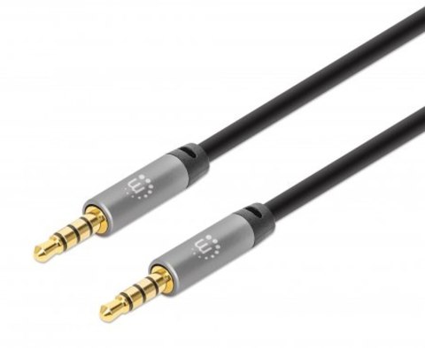 Manhattan 355995 kabel audio 2 m 3.5mm Czarny, Srebrny Manhattan