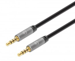 Manhattan 356008 kabel audio 3 m 3.5mm Czarny, Srebrny Manhattan