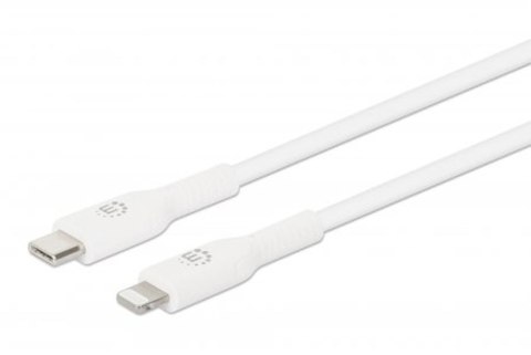 Manhattan 394512 kabel do telefonu Biały 1 m USB C Lightning Manhattan