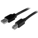 StarTech 15m USB 2.0, M/M kabel USB USB A USB B Aluminium, Czarny StarTech.com