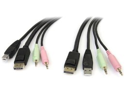 StarTech DP4N1USB6 kabel KVM Czarny 1,829 m StarTech.com