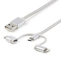 StarTech LTCUB1MGR kabel USB 1 m USB 2.0 USB A Micro-USB B Srebrny StarTech.com