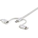 StarTech LTCUB1MGR kabel USB 1 m USB 2.0 USB A Micro-USB B Srebrny StarTech.com