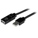 StarTech USB 2.0, 20m, M/F kabel USB USB A Czarny StarTech.com