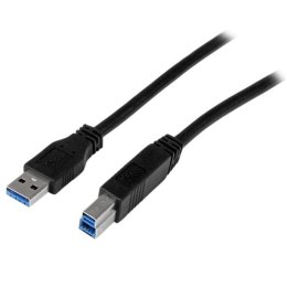 StarTech USB3CAB1M kabel USB 1 m USB 3.2 Gen 1 (3.1 Gen 1) USB A USB B Czarny StarTech.com