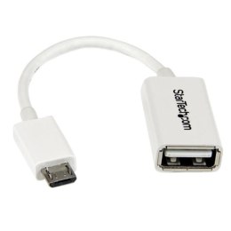 StarTech UUSBOTGW kabel USB 0,127 m USB 2.0 Micro-USB B USB A Biały StarTech.com