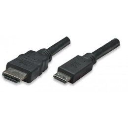 Techly ICOC-HDMI-B-025 kabel HDMI 3 m HDMI Typu A (Standard) HDMI Type C (Mini) Czarny Techly