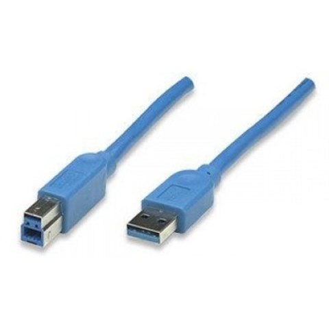 Techly ICOC-U3-AB-005-BL kabel USB 0,5 m USB 3.2 Gen 1 (3.1 Gen 1) USB A USB B Niebieski Techly