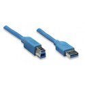 Techly ICOC-U3-AB-005-BL kabel USB 0,5 m USB 3.2 Gen 1 (3.1 Gen 1) USB A USB B Niebieski Techly