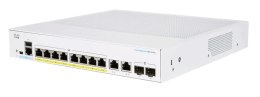 Cisco CBS250-8PP-E-2G-EU łącza sieciowe Zarządzany L2/L3 Gigabit Ethernet (10/100/1000) Srebrny Cisco