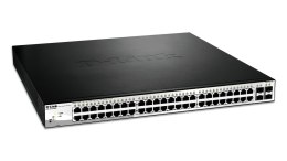 D-Link DGS-1210-52MP łącza sieciowe Zarządzany L2 Gigabit Ethernet (10/100/1000) Obsługa PoE 1U Czarny D-Link