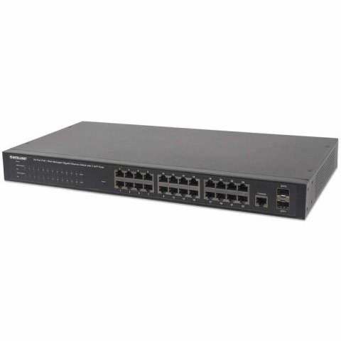 Intellinet 560559 łącza sieciowe Zarządzany Gigabit Ethernet (10/100/1000) Obsługa PoE Czarny Intellinet