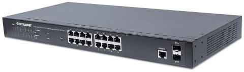 Intellinet 561198 łącza sieciowe Zarządzany L2+ Gigabit Ethernet (10/100/1000) Obsługa PoE 1U Czarny Intellinet