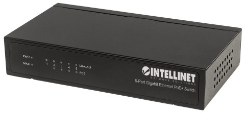 Intellinet 561228 łącza sieciowe Nie zarządzany Gigabit Ethernet (10/100/1000) Obsługa PoE Czarny Intellinet