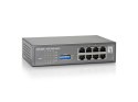 LevelOne FEP-0800 łącza sieciowe Fast Ethernet (10/100) Obsługa PoE Czarny, Szary LevelOne