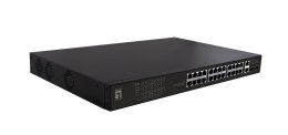 LevelOne FGP-2831 łącza sieciowe Nie zarządzany Fast Ethernet (10/100) Obsługa PoE 1U Czarny LevelOne