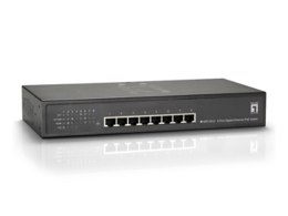 LevelOne GEP-0812 łącza sieciowe Nie zarządzany Gigabit Ethernet (10/100/1000) Obsługa PoE Czarny LevelOne