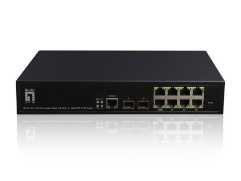 LevelOne GEP-1061 łącza sieciowe Zarządzany L2 Gigabit Ethernet (10/100/1000) Obsługa PoE Czarny LevelOne