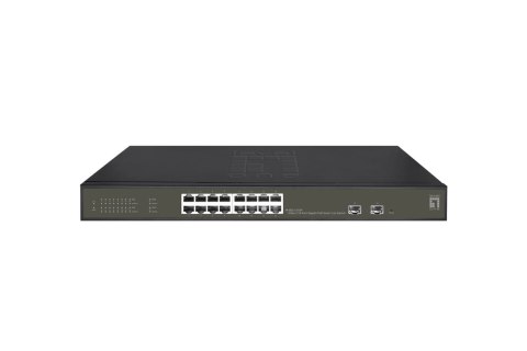 LevelOne GES-2118P łącza sieciowe Zarządzany L2 Gigabit Ethernet (10/100/1000) Obsługa PoE Czarny LevelOne