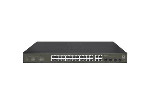 LevelOne GES-2128P łącza sieciowe Zarządzany L2 Gigabit Ethernet (10/100/1000) Obsługa PoE Czarny LevelOne