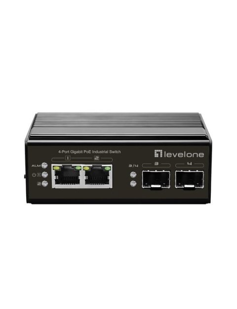 LevelOne IGP-0432 łącza sieciowe Nie zarządzany Gigabit Ethernet (10/100/1000) Obsługa PoE Czarny LevelOne