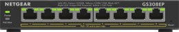 NETGEAR 8-Port Gigabit Ethernet PoE+ Plus Switch (GS308EP) Zarządzany L2/L3 Gigabit Ethernet (10/100/1000) Obsługa PoE Czarny NETGEAR