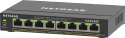 NETGEAR 8-Port Gigabit Ethernet PoE+ Plus Switch (GS308EP) Zarządzany L2/L3 Gigabit Ethernet (10/100/1000) Obsługa PoE Czarny NETGEAR