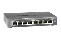 NETGEAR GS108E Zarządzany Gigabit Ethernet (10/100/1000) Czarny NETGEAR