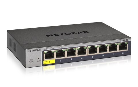 NETGEAR GS108Tv3 Zarządzany L2 Gigabit Ethernet (10/100/1000) Szary NETGEAR