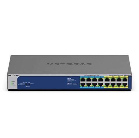 NETGEAR GS516UP Nie zarządzany Gigabit Ethernet (10/100/1000) Obsługa PoE Szary NETGEAR