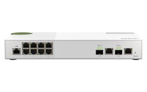 QNAP QSW-M2108-2C łącza sieciowe Zarządzany L2 2.5G Ethernet (100/1000/2500) Szary, Biały QNAP