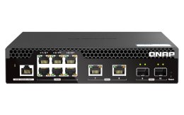 QNAP QSW-M2106R-2S2T łącza sieciowe Zarządzany L2 10G Ethernet (100/1000/10000) 1U Czarny QNAP