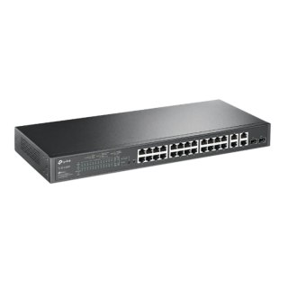 TP-Link JetStream TL-SL2428P łącza sieciowe Zarządzany L2 Fast Ethernet (10/100) Obsługa PoE 1U Czarny TP-Link