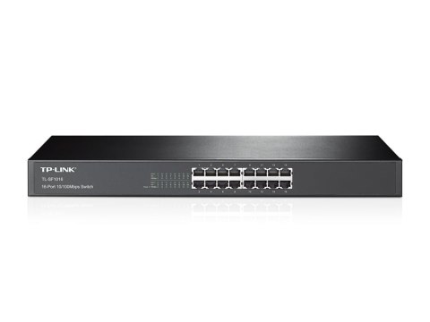 TP-Link TL-SF1016 łącza sieciowe Nie zarządzany Fast Ethernet (10/100) 1U Czarny TP-Link