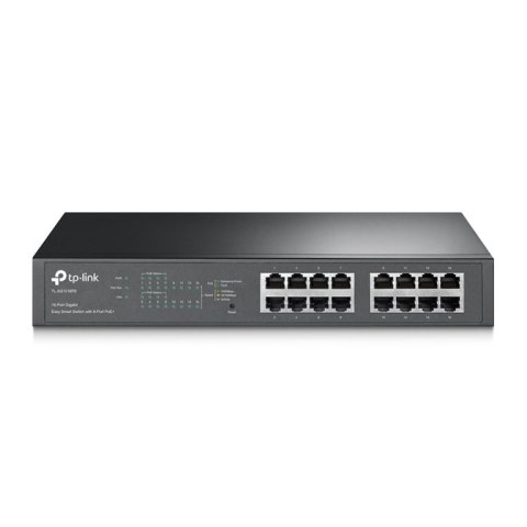 TP-Link TL-SG1016PE łącza sieciowe Zarządzany L2 Gigabit Ethernet (10/100/1000) Obsługa PoE Czarny TP-Link