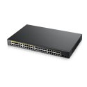 Zyxel GS1900-48HPv2 Zarządzany L2 Gigabit Ethernet (10/100/1000) Obsługa PoE Czarny Zyxel