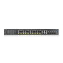 Zyxel GS2220-28HP-EU0101F łącza sieciowe Zarządzany L2 Gigabit Ethernet (10/100/1000) Obsługa PoE Czarny Zyxel