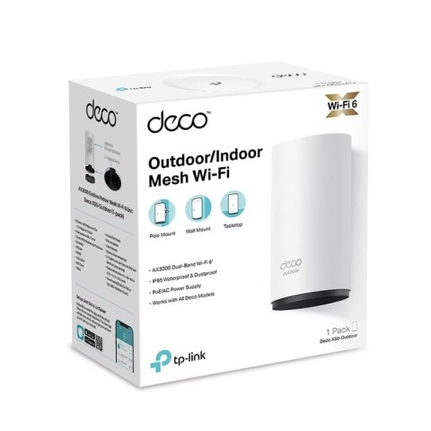 TP-Link Deco X50-Outdoor Dual-band (2.4 GHz/5 GHz) Wi-Fi 6 (802.11ax) Biały 1 Wewnętrzne TP-Link