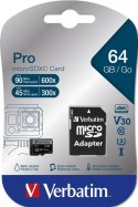 Verbatim Pro 64 GB MicroSDXC UHS Klasa 10 Verbatim