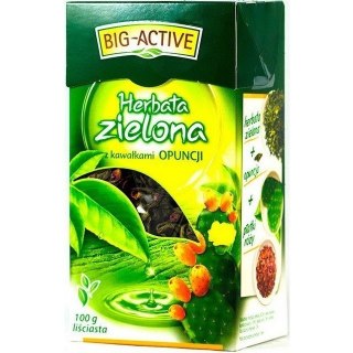 BIG-ACTIVE Herbata Big-Active 100g zielona z kawałkami opuncji