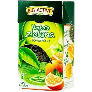 BIG-ACTIVE Herbata Big-Active 100g zielona z pomarańczą