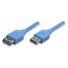 Techly ICOC-U3-AA-005-EX kabel USB 0,5 m USB 3.2 Gen 1 (3.1 Gen 1) USB A Niebieski Techly